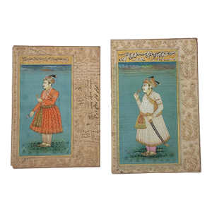 (2) Indian Miniature Portraits of Noble Figures, 18th C.