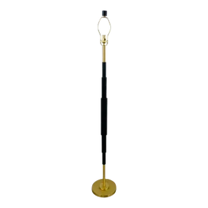 Currey & Co. Modern Black Leather and Brass Floor Lamp Prototype