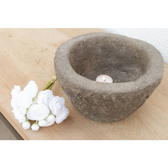 Farmhouse Large Stone Apothecary Mortar Bowl For Sale - Image 3 of 7