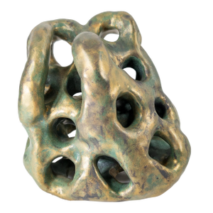 Mid-Century Modern Abstract Art Pottery Sculpture With Heliosine Glaze