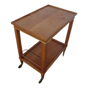 1960s Mid Century Teak Bar Cart