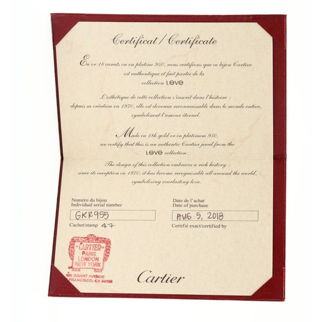 Cartier Love Ring, 18k Yellow Gold, Ring Size 4.25 For Sale In Greensboro - Image 6 of 7