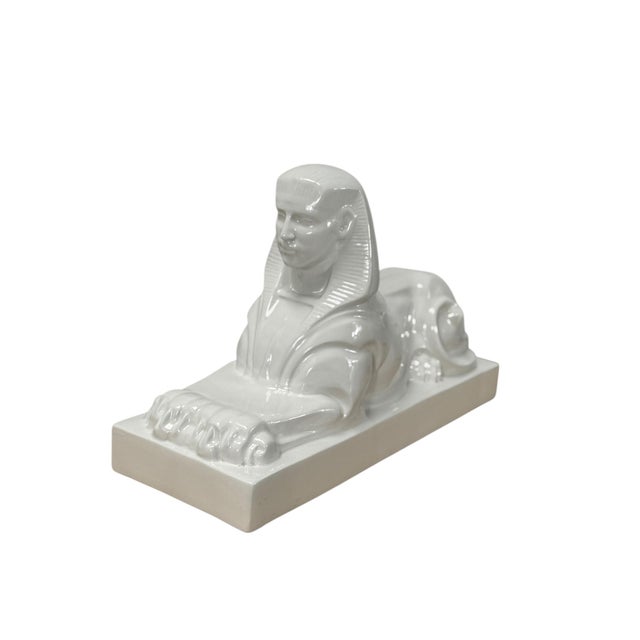 Ceramic Sculpture of a Sphinx by Charles Vos for De Spinx Maastricht, 1920s For Sale - Image 4 of 14