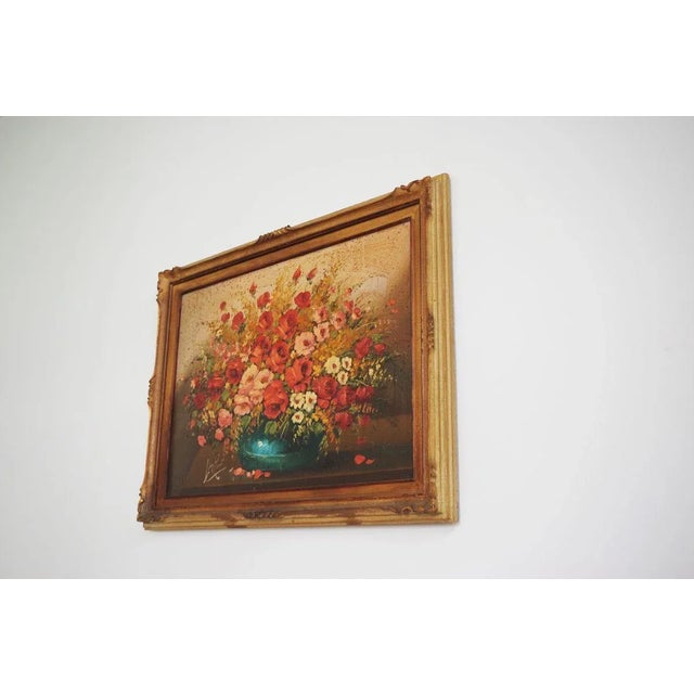 Wood Painted Floral Composition by Lina Rossi, 1930s For Sale - Image 7 of 17