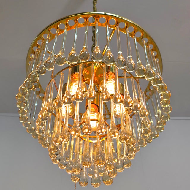 Mid-Century Teardrop 4-Tier Chandelier from Palwa, 1970s For Sale - Image 6 of 11