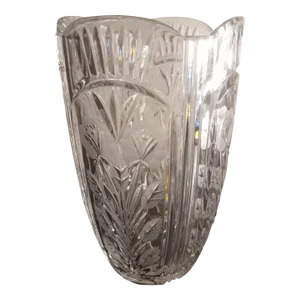 1960s Orrefors Cut Crystal Floral Vase
