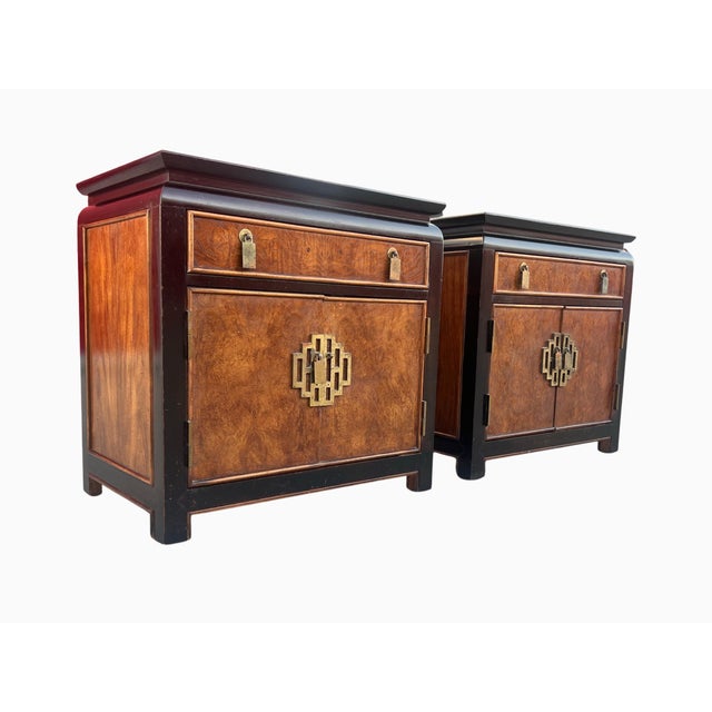 1970s Raymond Sabota Chin Hua Nightstands for Century Furniture, Pair For Sale - Image 10 of 12