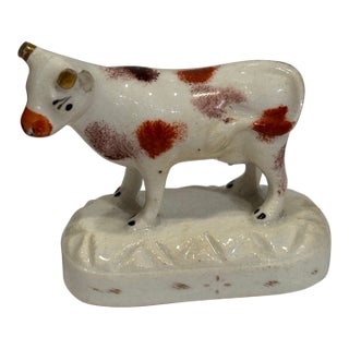19th Century Staffordshire Cow Figurine For Sale