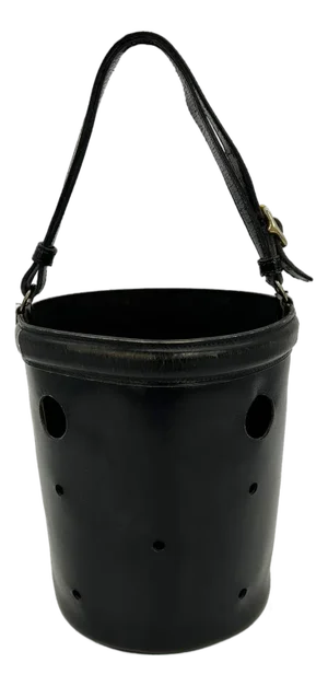 Hermes Vintage Black Box Calf Leather Mangeoire Bucket Bag