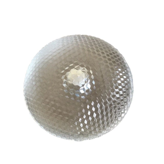 Vintage Mid Century Modern Finish Clear Glass Abstract Disc Candle Holders- a Pair For Sale - Image 4 of 9