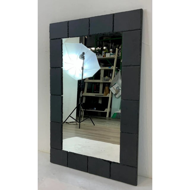 Modern Paneled Slate Wall Mirror For Sale - Image 4 of 5