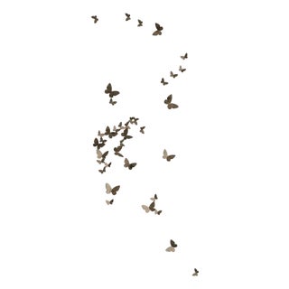 Warm Black Butterfly Wall Sculpture Vertical Flight Left For Sale