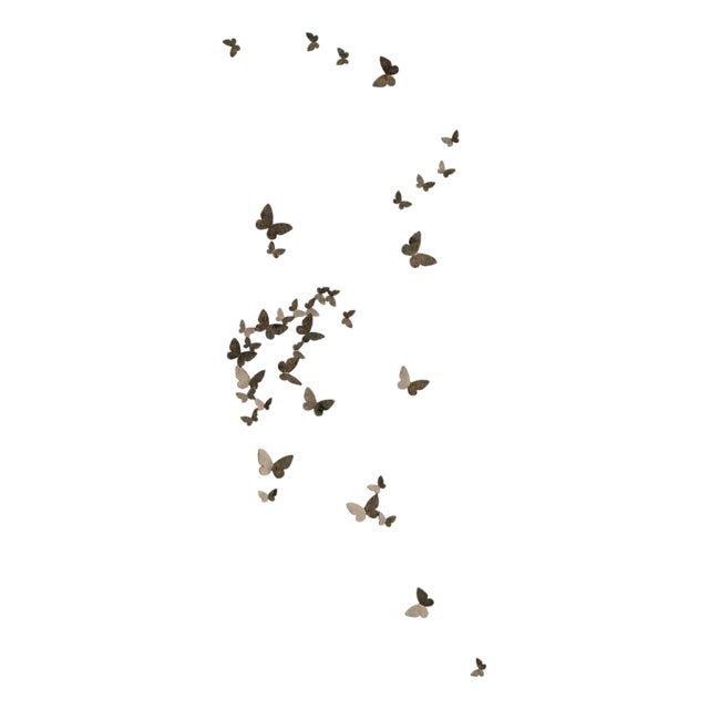 Warm Black Butterfly Wall Sculpture Vertical Flight Left For Sale