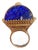 Retro Versace Lapis Lazuli Domed Ring With Medusa Logo and Greek Key Detail, Size 8 For Sale