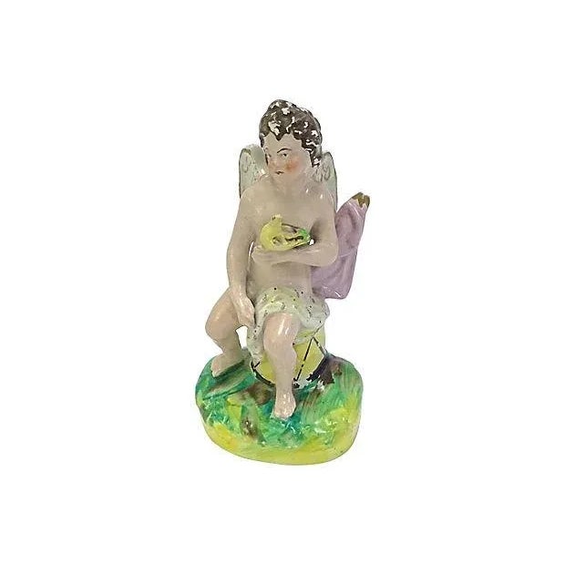 Staffordshire Antique Staffordshire Cherub Figurine For Sale - Image 4 of 6