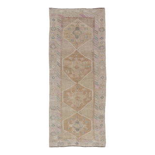 Unique & Colorful Turkish Kars Runner With Tribal Designs and Geometric Motifs For Sale