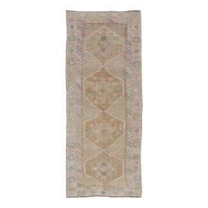 Unique & Colorful Turkish Kars Runner With Tribal Designs and Geometric Motifs