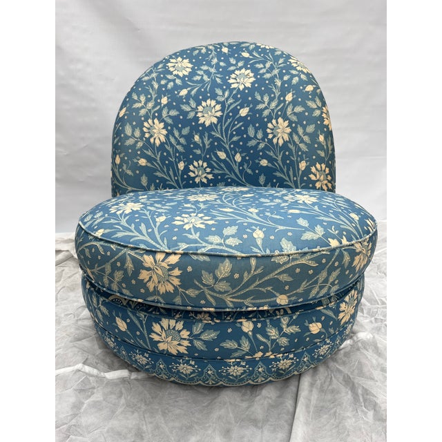 Art Deco Vintage Upholstered Slipper Chair For Sale - Image 3 of 12
