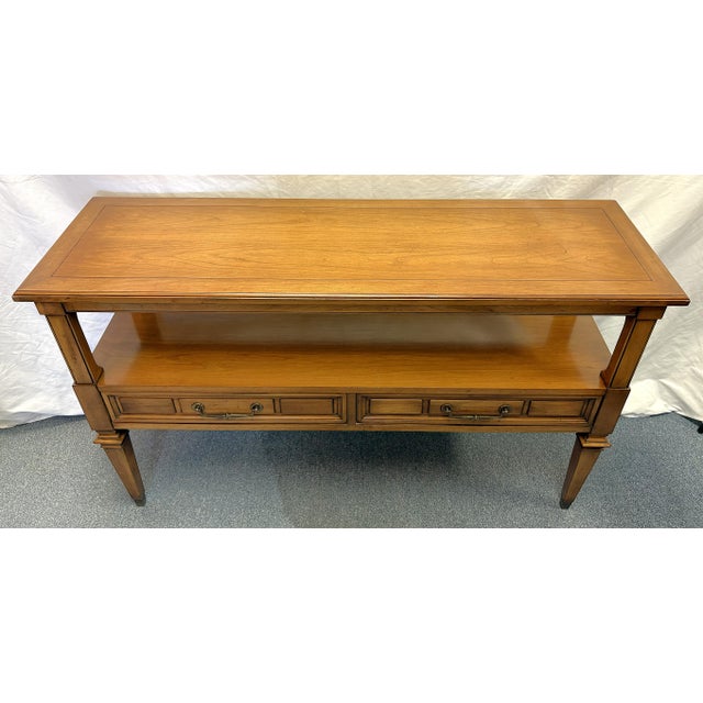 Vintage 1970's Hekman Console Table With Two Drawers For Sale - Image 14 of 18