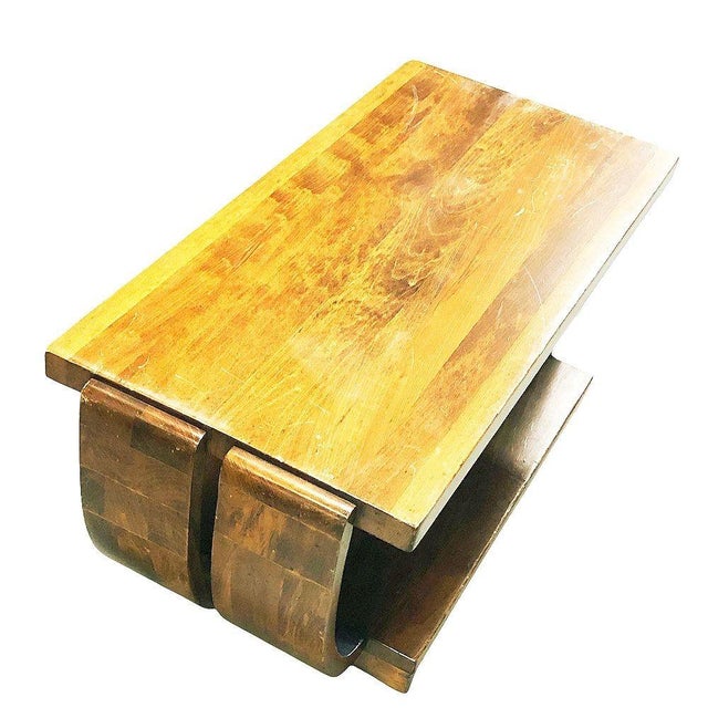 1930s Blond Geometric Art Deco Side & Coffee Table Attributed to Gilbert Rohde for Brown Saltman For Sale - Image 12 of 15