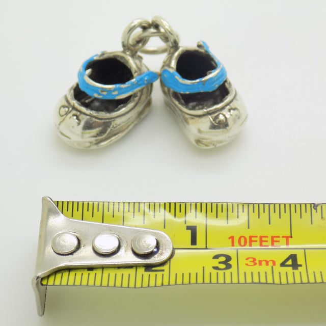 Silver Vintage Italian Handmade Genuine Silver Baby Boy Shows Charm / Pendant For Sale - Image 8 of 8