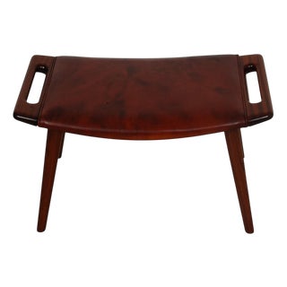 Papa Bear Pouf in Mahogany by Hans Wegner, 1960s For Sale