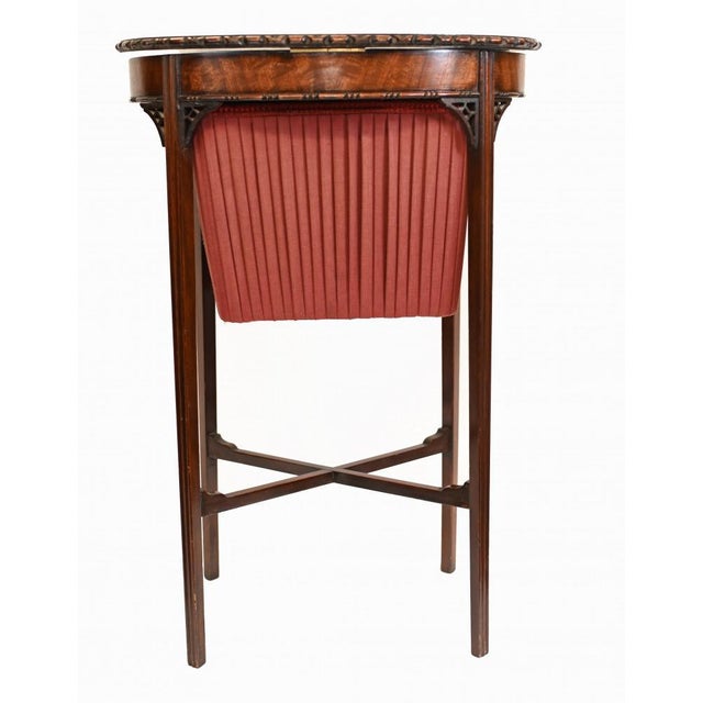 Wood Edwardian Mahogany Side 1910 Sewing Table, 1890s For Sale - Image 7 of 13
