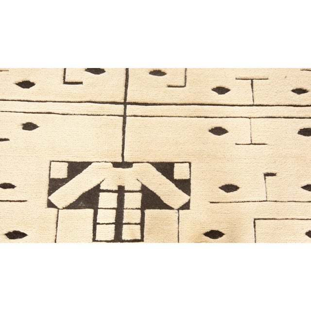 Mid-Century Modern Contemporary Scandinavian Beige Carpet "Skvattram" by Doris Leslie Blau For Sale - Image 3 of 9