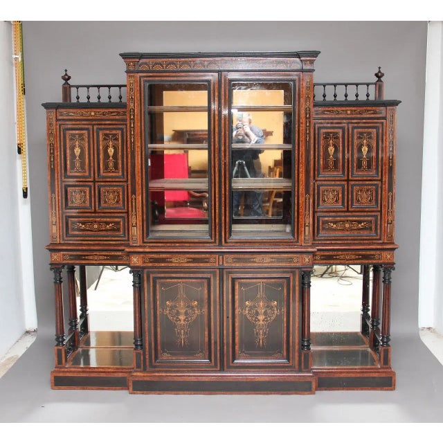 Antique Aesthetic Movement Display Cabinet by James Lamb For Sale - Image 12 of 12