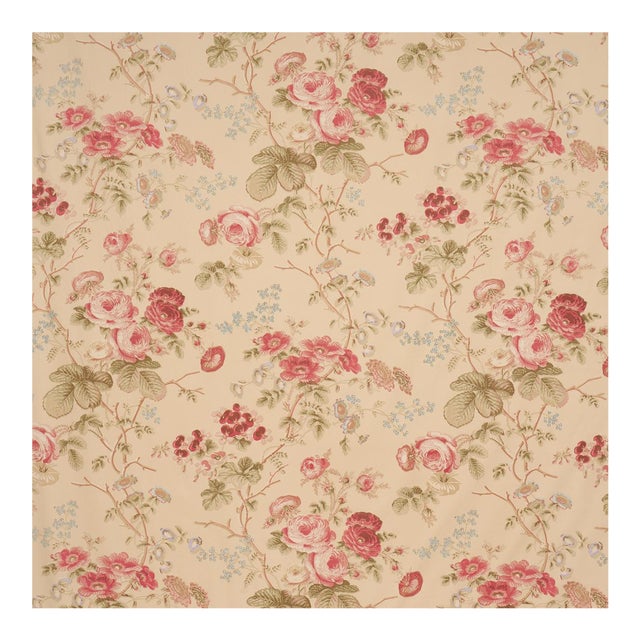Sample - Schumacher Salisbury Chintz Fabric in Butter For Sale