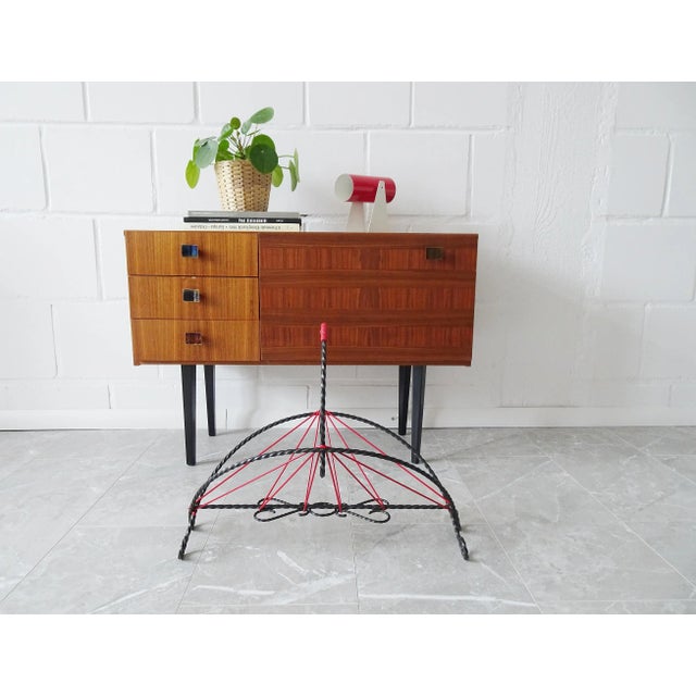 Wrought Iron Magazine Rack with String Design, 1950s For Sale - Image 9 of 11