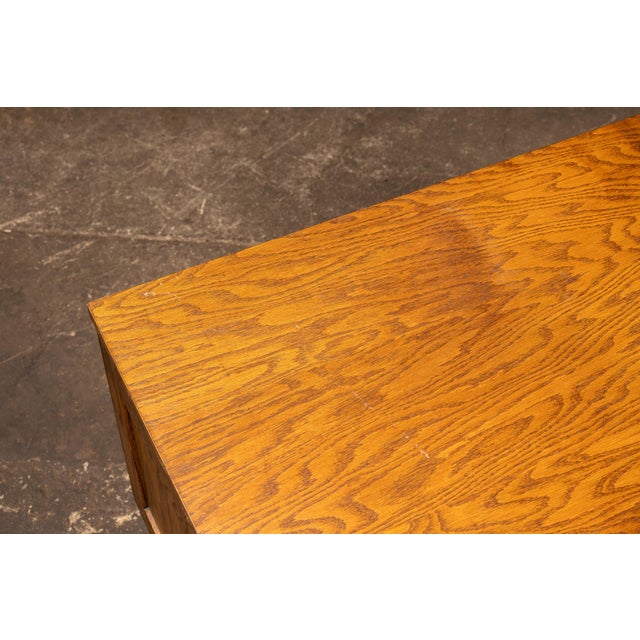 Antique Oak Flat File Cabinet Coffee Table For Sale - Image 10 of 14
