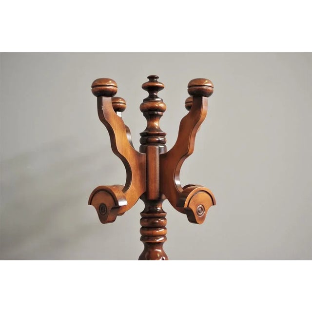 1970s Walnut and Beechwood Column Garment Rack, 1970s For Sale - Image 5 of 7