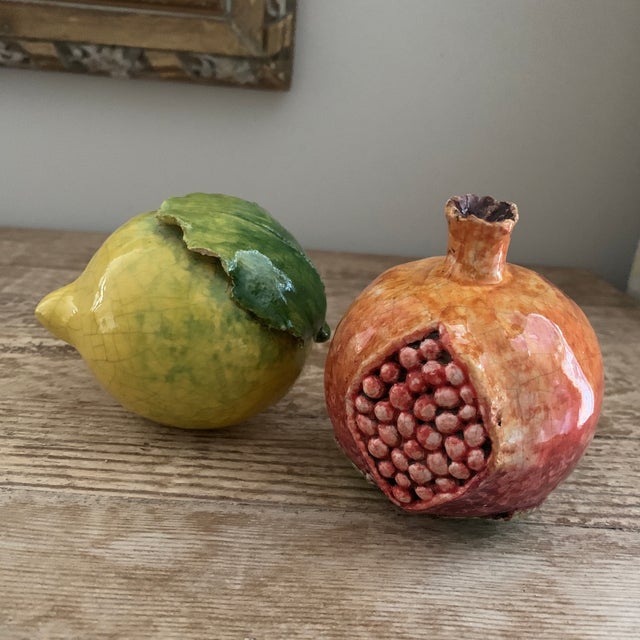 Italian Ceramic Pomegranate (Only) For Sale - Image 4 of 11