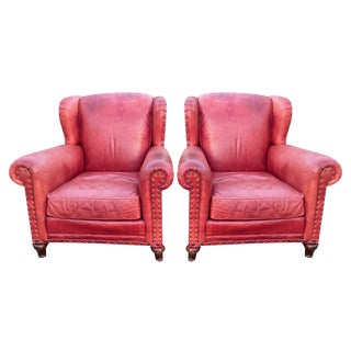 Wesley Hall Armchairs with Ottoman, Set of 3 For Sale