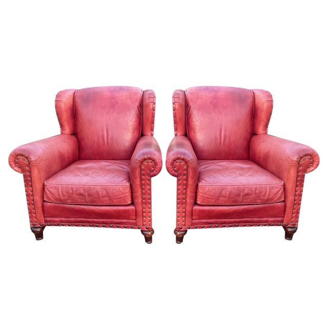 Wesley Hall Armchairs with Ottoman, Set of 3 For Sale
