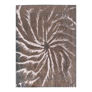 Mid 20th Century Vintage Persian Overdyed Handmade Gray Abstract Wool Rug For Sale