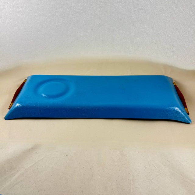 Georges Briard Peacock Blue Pageant Fruit Glass Tray & Dip Bowl For Sale - Image 14 of 15