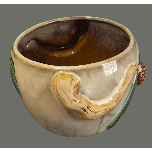 Contemporary Vintage Glazed Pottery Pine Cone Jardinière Planter For Sale - Image 3 of 8