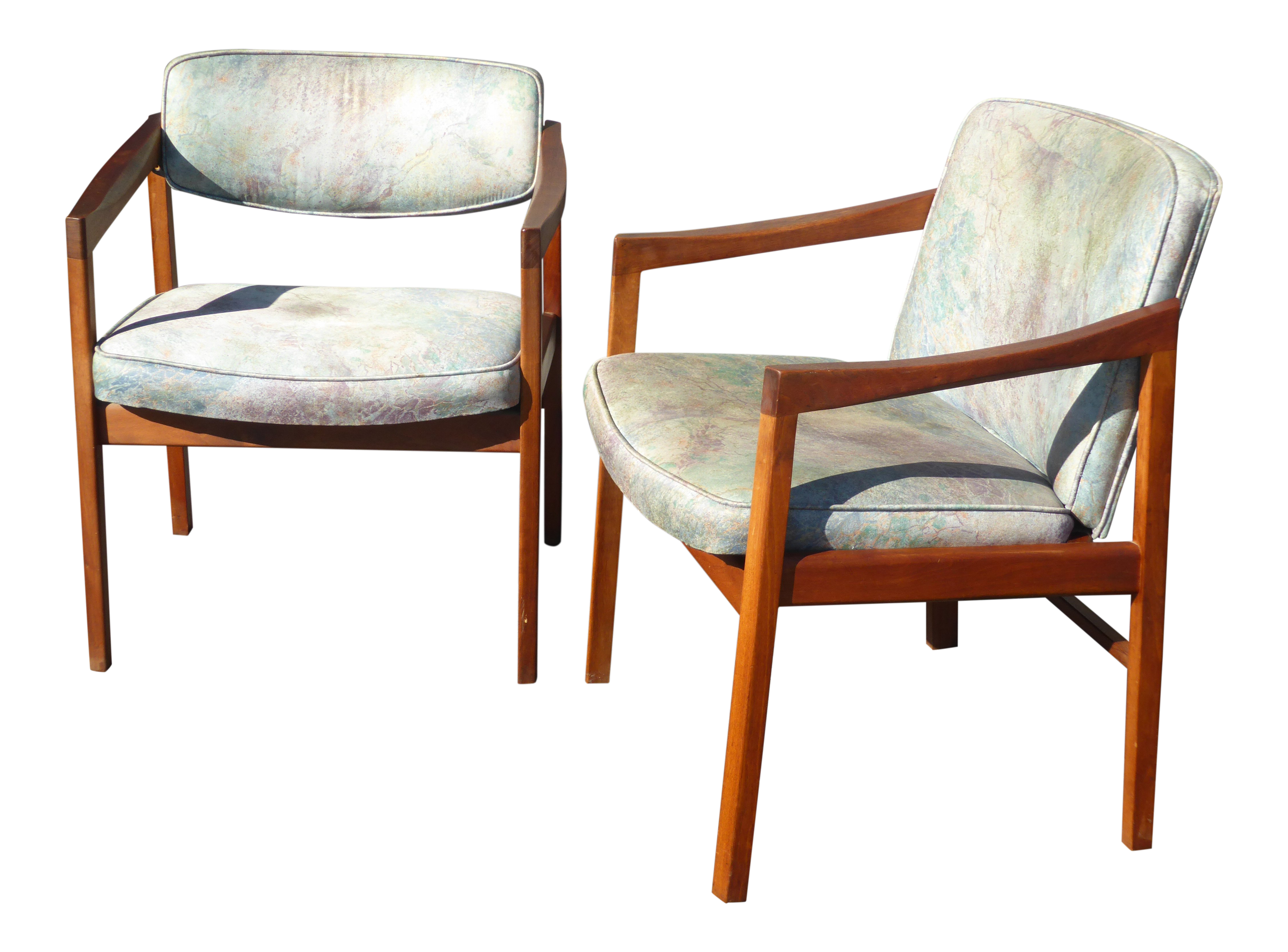 Vintage Mid-Century Milo Baughman Style Blue Accent Chairs - a Pair - image 0