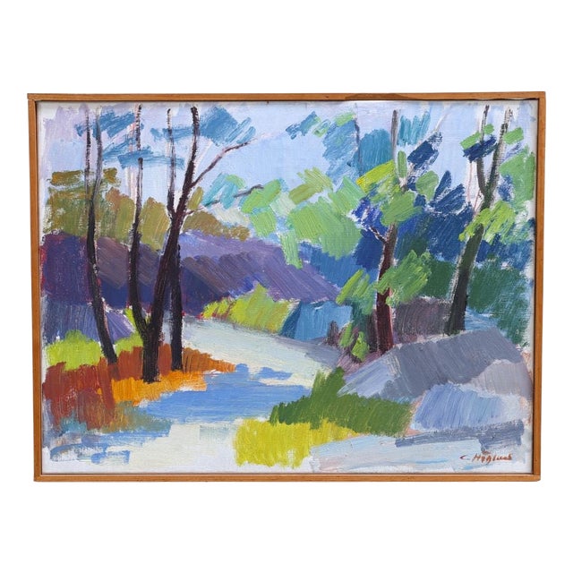 Gustaf Höglund, Saltsjöbadssommer, 1969, Oil on Canvas, Framed For Sale