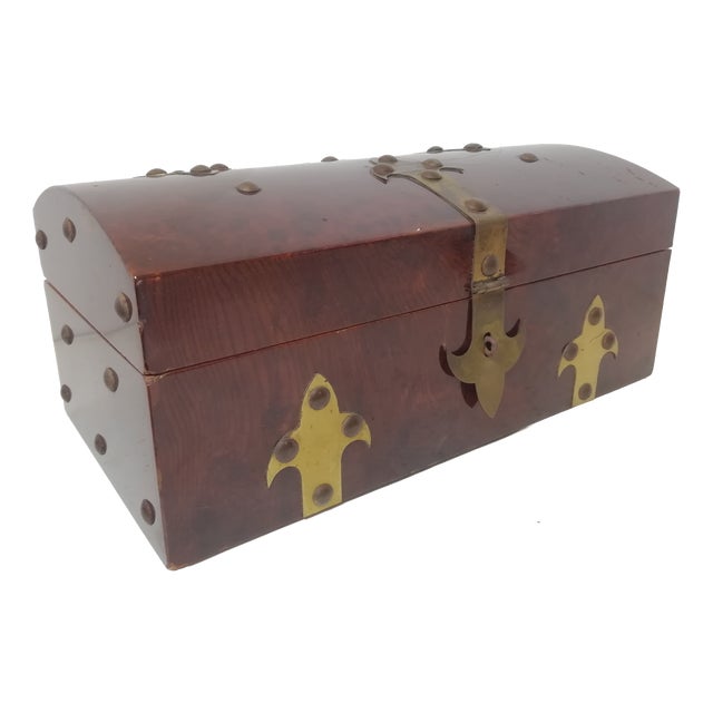 Lacquered Wooden Box with Studs, Italy, 1950s For Sale