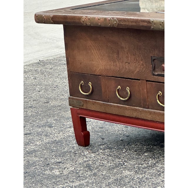 Japanese Antique Elm / Keyaki Hibachi Table on Custom Made Stand. For Sale - Image 11 of 15