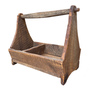 19th Century Hand Hewn Pine Garden Trug With Original Patina