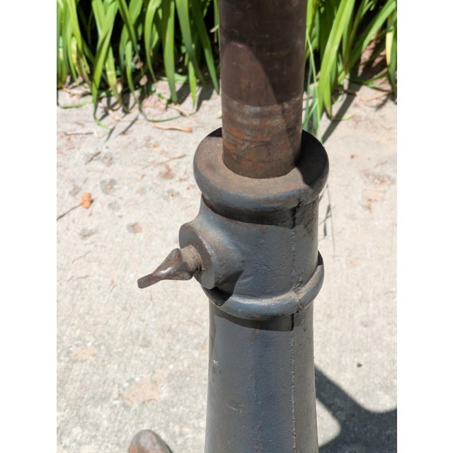 Early 20th Century Antique Industrial Cast Iron Adjustable Pedestal Base Drafting Artist Table For Sale - Image 5 of 15