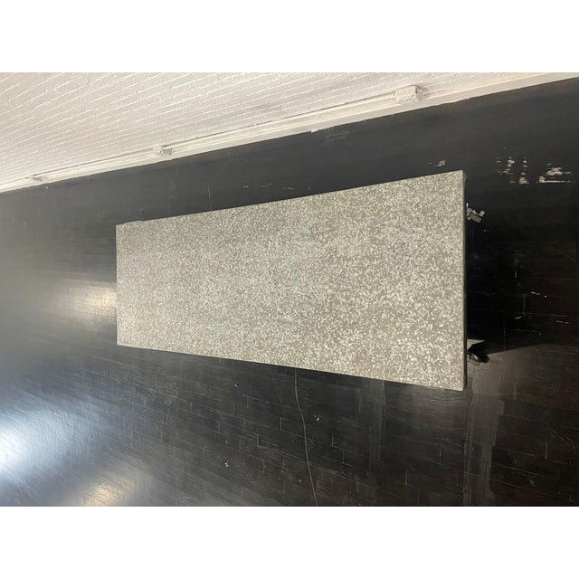 Industrial Vintage Style Metal Industrial Table on Wheels, circa 2000 For Sale - Image 3 of 4