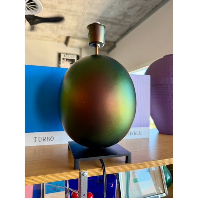 Vintage Fine Art Lamps Iridescent Metal Spherical Table Lamp Dimmer For Sale - Image 14 of 15