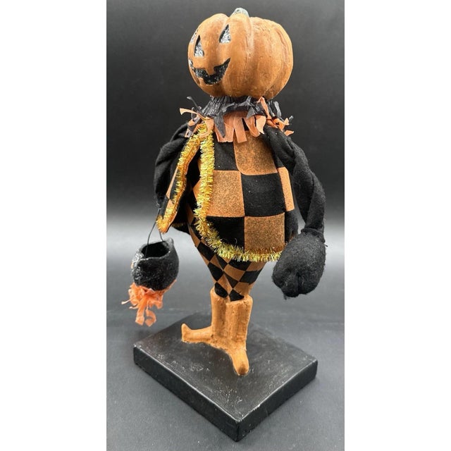 Esc Trading Co Halloween Pumpkin Head Figurine Jack O Lantern Black Cat For Sale - Image 4 of 11