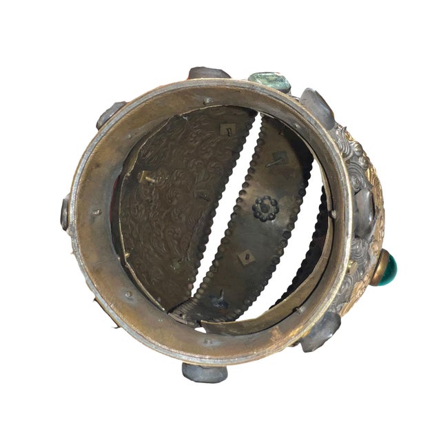 Bronze Early 19th Century Bronze Dore Italian Crown With Jewels For Sale - Image 8 of 9