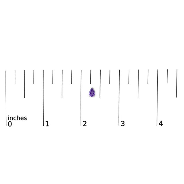 Early 21st Century 14K White Gold 6x4MM Pear Shaped Purple Amethyst Solitaire Stud Earrings For Sale - Image 5 of 5